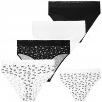 Majtki Damskie Figi Bikini Bawełniane Wzory 4-PAK WIELOKOLOROWY MORAJ - XL