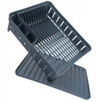 KADAX Suszarka Do Naczyń Jednopoziomowa Z Ociekaczem Sztućce Ciemny Popiel