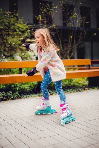 Rolki Wrotki Regulowane 3w1 RAVEN Loret Mint 27-30 Kółka LED na Arena.pl