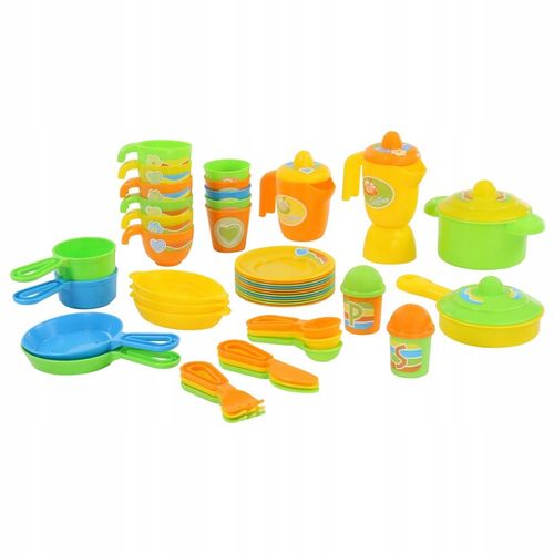 WADER Duży zestaw naczyń w pudełku 50 el garnki na Arena.pl