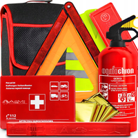 Apteczka Gaśnica 1kg Trójkąt Folia NRC Kamizelka Odblaskowa Torba Organizer