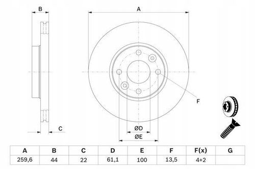 TARCZA HAM PRZOD 260X22 V BOSCH na Arena.pl