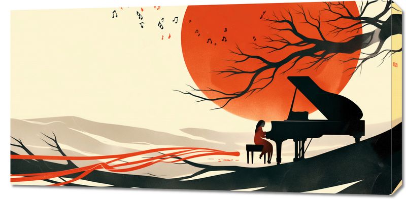 Obraz 100x50cm Pianistka zdjęcie 1