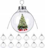 Bombki choinkowe transparentne do wypełnienia plastikowe średnica 6cm 12szt
