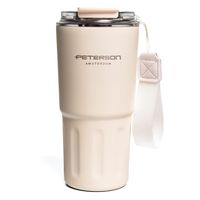 kubek termiczny ze stali nierdzewnej w beżowym kolorze - peterson