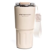 kubek termiczny ze stali nierdzewnej w beżowym kolorze - peterson