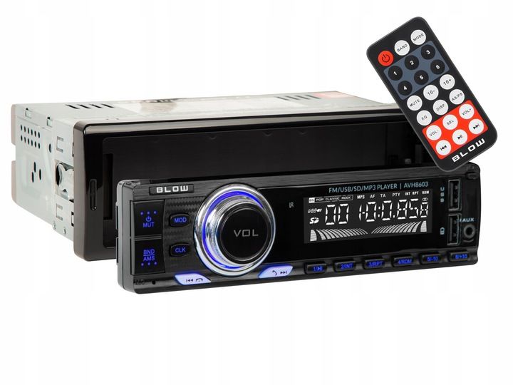 RADIO SAMOCHODOWE BLUETOOTH 1-DIN RDS USB AUX SD PILOT ODŁĄCZANY PANEL zdjęcie 3