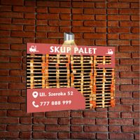 nadruk UV TABLICZKA reklamowa z lampką 40x30 dibond SKUP PALET