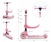 Hulajnoga trójkołowa dla dzieci koła LED Scooter Milly Mally Fuzzy Pink