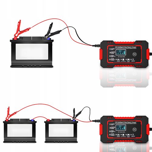 Prostownik samochodowy 12V 10A automatyczny Funkcja naprawy akumulatora LCD na Arena.pl