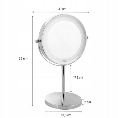 Lusterko do makijazu powiekszajace kosmetyczne z podświetleniem LED na Arena.pl