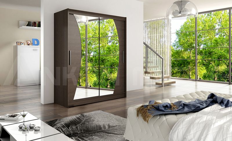 Szafa przesuwna WESTA X 150 z lustrem - CHOCO zdjęcie 2