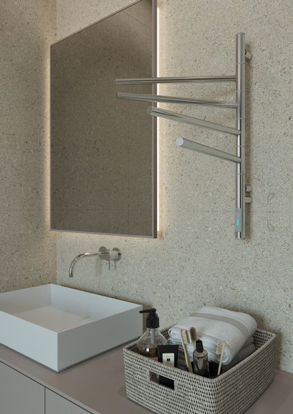 ELNA Grzejnik łazienkowy elektryczny Vertical 4 ruchome ramiona Chrome zdjęcie 1