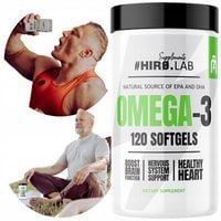 OMEGA 3 1000mg EPA DHA KWASY TŁUSZCZOWE WITAMINA E 330 / 220 120 KAPS HIRO