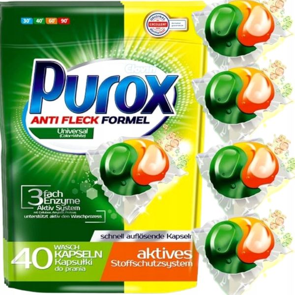 Kapsułki do prania Purox Universal 40 szt. Clovin Anti fleck zdjęcie 1