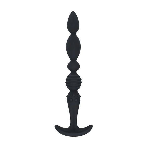 Multi Textured Silicone Flared Anal Probe - Black zdjęcie 1