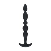 Multi Textured Silicone Flared Anal Probe - Black