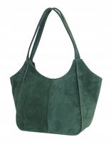 VERA PELLE Zamszowa TOREBKA duża SHOPPER BAG Praktyczne wnętrze Skóra Nat.