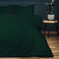 Pościel satyna bawełniana ZIELEŃ BUTELKOWA 036/140x200+1posz.70x80