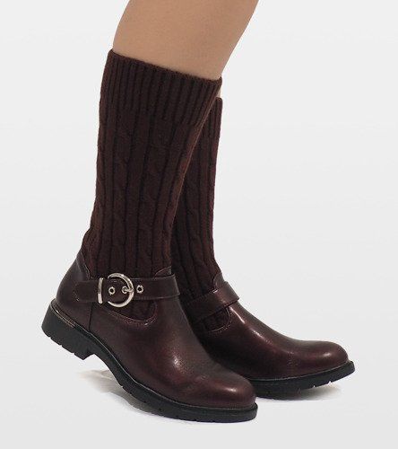 Czerwone botki ocieplane E-4939 40 na Arena.pl