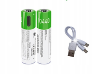 WIELOKROTNE BATERIE PALUSZKI AKUMULATORKI 10440 2 SZT ŁADOWANE KABLEM USB-C