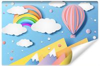 Fototapeta Ścienna Dla Dzieci BALON Chmury Tęcza Efekt 3D 90cm x 60cm