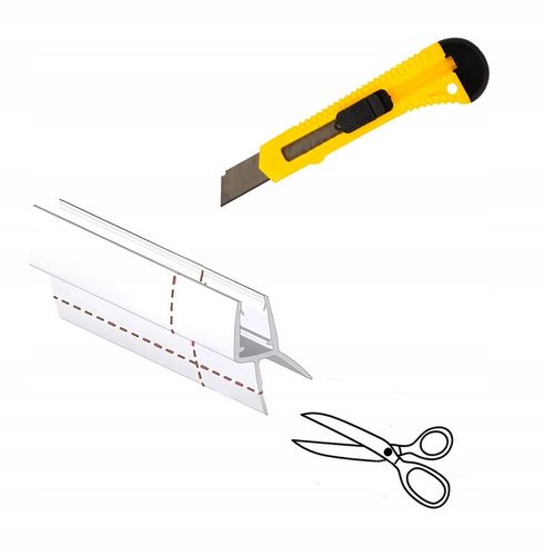 USZCZELKA DO KABINY PRYSZNICOWEJ SZYBY DRZWI DOLNA Z OKAPNIKIEM 6-8mm 100CM na Arena.pl