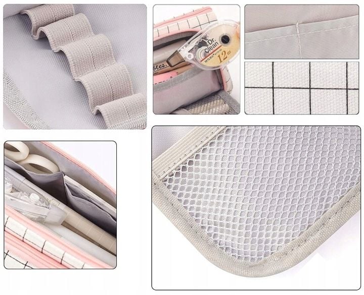 Piórnik szkolny z uchwytem różowy pojemna saszetka ZAGATTO zdjęcie 5