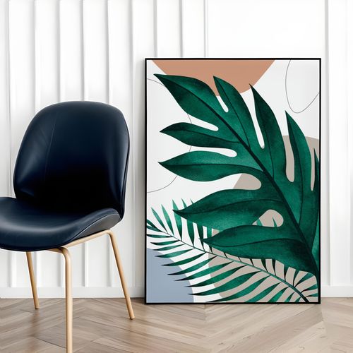 Plakat boho zielone liście 21x29,7 cm A4 na Arena.pl