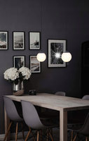 Lampa wisząca SAVOY czarna szklany klosz nad blat stołu E14 K-4920 KAJA