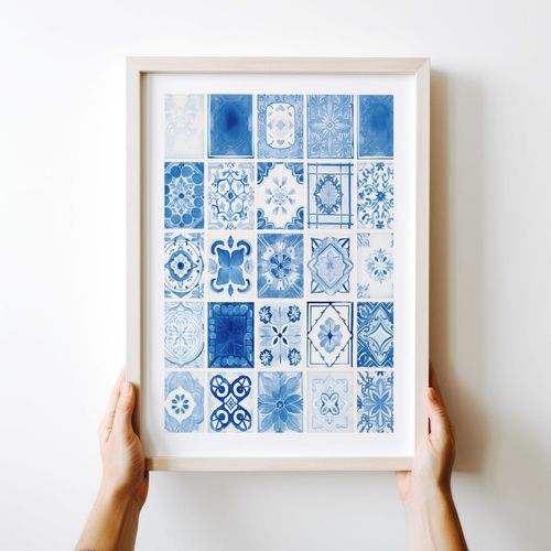 Plakat niebieskie kafelki 30x40 cm na Arena.pl