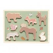 DLA DZIECI DREWNIANE PUZZLE LAS