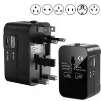Przejściówka adapter gniazdka podróżny USA EU cały świat ładowarka USB-C/A