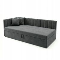 Łóżko z materacem SILEO 80/195 Tapczan jednoosobowy - szare