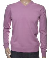 Sweter męski z kaszmiru i wełny merynosów kaszmirowy w szpic L wrzosowy 262