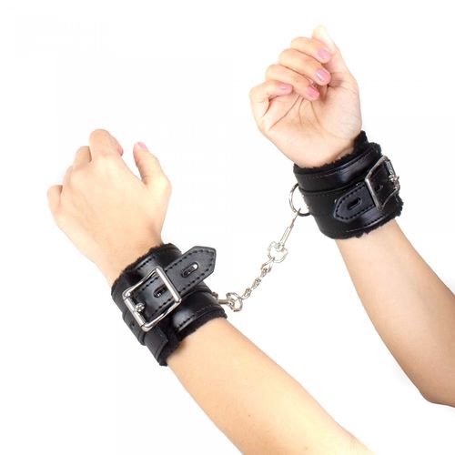kajdanki black bondage handcuffs bdsm na Arena.pl