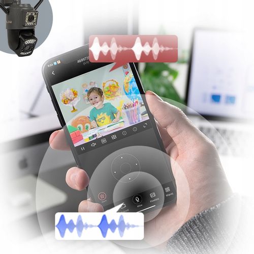KAMERA OBROTOWA WIFI ZEWNĘTRZNA 2xOBIEKTYW 2+2MP 2W1 ZOOM 2K DETEKCJA BLOW na Arena.pl