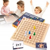 GRA PLANSZOWA EDUKACYJNA TABLICZKA MNOŻENIA DO NAUKI LICZENIA DLA DZIECI