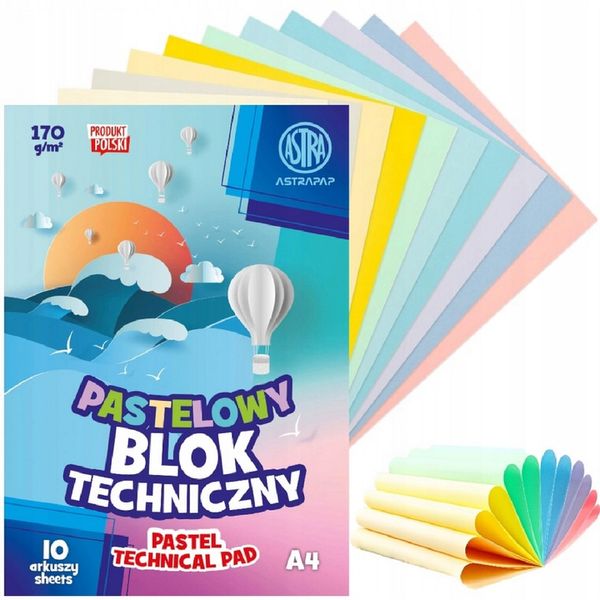 ASTRA ZESTAW BLOKÓW RYSUNKOWE, TECHNICZNE, BIAŁE KOLOROWE, BLOKI A4, A3 zdjęcie 10