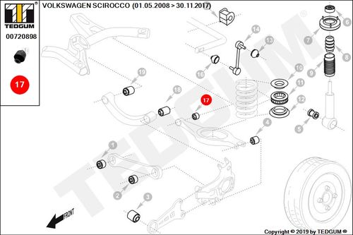 VW SCIROCCO TULEJA DRĄŻKA TYL DOL TYLNEGO 08 08 na Arena.pl