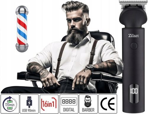 TRYMER GOLARKA STRZYŻENIE GOLENIE BRODY WŁOSÓW BEZPRZEWODOWA XXL USB 16W1 na Arena.pl