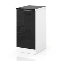 Szafka Kuchenna Stojąca Z Blatem Modułowa 40cm Spremium Czarny Połysk