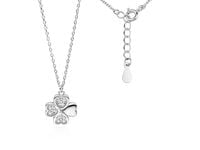 Rodowany srebrny naszyjnik gwiazd celebrytka koniczynka lucky białe cyrkonie srebro 925 Z1725N