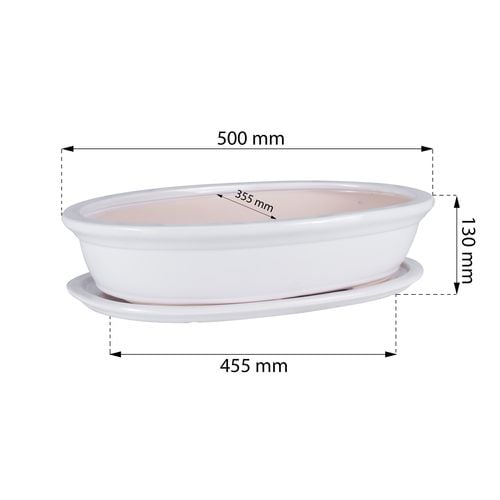 Doniczka ceramiczna bonsai Biały 50 cm na Arena.pl