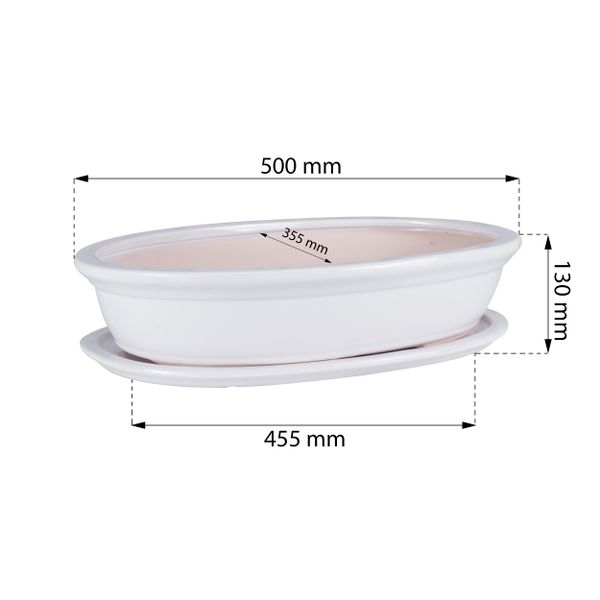 Doniczka ceramiczna bonsai Biały 50 cm zdjęcie 2