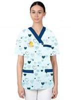 Bluza damska we wzorki medyczna firmowa z HAFTEM TWOIM LOGO NAPISEM 5 SZT