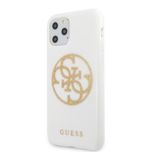 Guess Circle Glitter 4G - Etui iPhone 11 Pro (biały) na Arena.pl