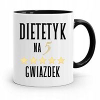 Dla Dietetyka Dietetyczki Kubek Czarny Na Prezent Z Nadrukiem Ze Zdjęciem