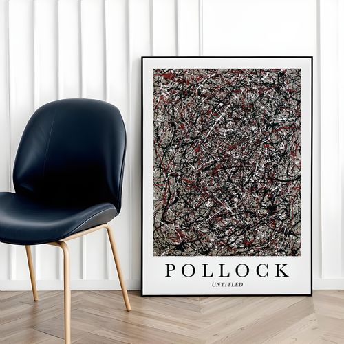 Plakat Jackson Pollock abstrakcja 21x30 cm w czarnej ramie na Arena.pl