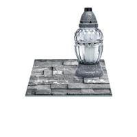 SZKLANA PODSTAWKA POD ZNICZE Z DEDYKACJĄ 25x25cm Cegły 35e
